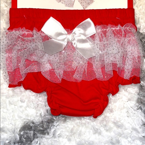 Christmas Headband and Diaper Cover 0-6 months NWT - Picture 3 of 5